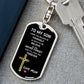 To My Son Love Mom Dog Tag Keychain (S)