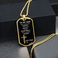 To My Son Love Mom Dog Tag Necklace (S)